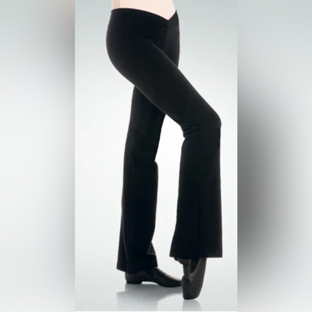 Body Wrappers V-Front Black Wide‎ Leg Women's Pants-32"